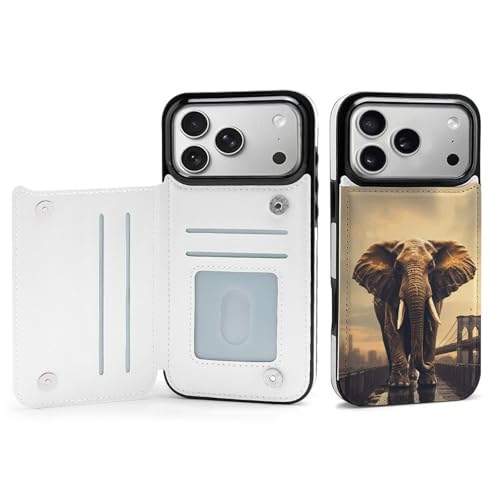 Étui portefeuille éléphant iPhone 17 coque fine antichoc finis les écrans brisés et oublis