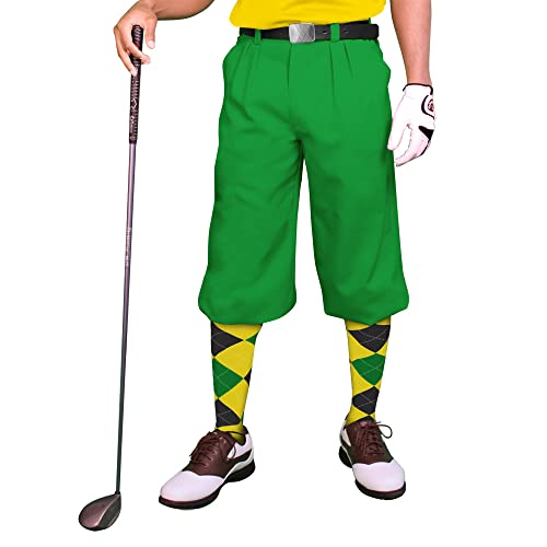 Golf Knickers Lime Microfiber (Plus Fours) for Men - 36
