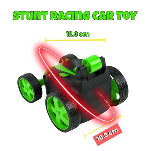Image of Gooyo GY-2090-14 360 Rotating & Rolling Stunt Car Toy with Demo Functions | Spin, Stunt, Flip Functions | Remote Control Stunt Car Toy for Kids | Green | in-Built Battery | Gift Box Packaging