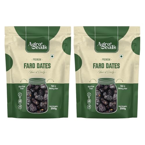 Image of AGROEATS PREMIUM FARD DATES - 250g Pack | Natural Saudi Khajur | Nutritious & Naturally Sweet | No Added Sugar | Biodegradable Packaging | Ideal for Gifting & Daily Snacking | Pack of 2