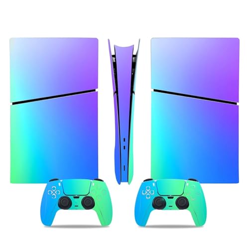 GALSOR PS5 Slim Console & Controller Skin Wraps - Digital Edition - Scratch Resistant - Multicolor Vinyl