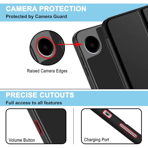 Image of CEDO Smart Case for OnePlus Pad Go 2 (12.1 inch) Tri-Fold Flip Folio Cover | Pencil Holder | Auto Wake-Up /Sleep Mode | Multi View Angles Stand TPU Backcover (Black)