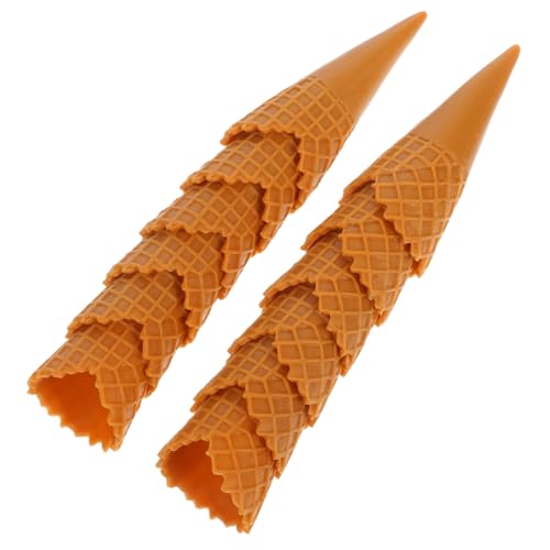 LIFKOME 40個ミニアイスクリームコーン 浅カフェ色 高精製リアルなミニチュアデザート 先生役割遊び向け 模擬食品 おままごと用キッチンアク