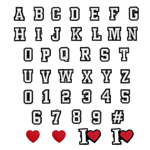 41 adornos para zapatos con zuecos, números 0-9 # y letras ABC-Z, adornos para zapatos de PVC, puntas para zapatos, artesanías DIY para zapatos, favores de fiesta de Navidad Cover