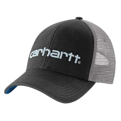 Carhartt Men's Canvas Mesh-Back Logo Graphic Cap, Black/Dark...