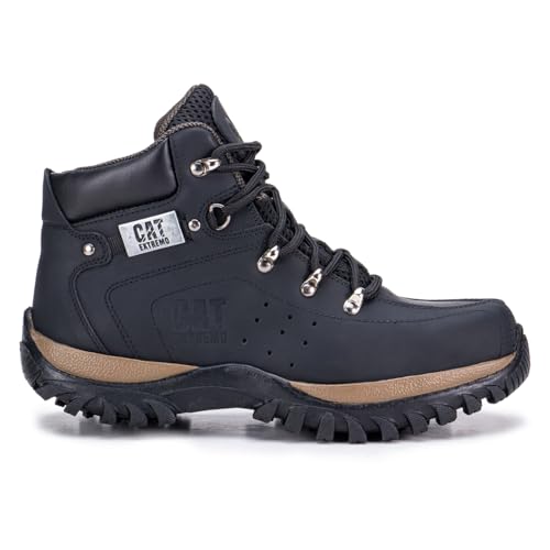 Coturno CATEXTREMO Com C.A, Bota Segurança Couro Legítimo, Palmilhas Gel (Preto, BR, BR, Adulto, Numérico, 40)