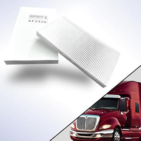 AMPLER's Cabin Air Filter to replace International ProStar Cabin Air Filter, Durastar Cabin Air Filter, LoneStar Cabin Air Filter, WorkStar, TranStar 5600 Repls: AF2426 2506656C1 PA4857 P614221 PA4985 Cover
