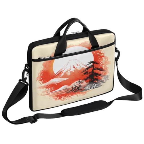 Maletín para laptop japonés con diseño Fuji Sunset 15 pulgadas miniatura 1