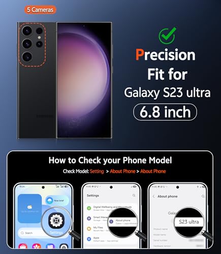 Image of FNTCASE for Samsung Galaxy S23-Ultra Case: Clear Magnetic Phone Cases Compatible with Magsafe Slim Anti Yellowing Rugged Protective Transparent Cell Phone Cover (A-Clear)