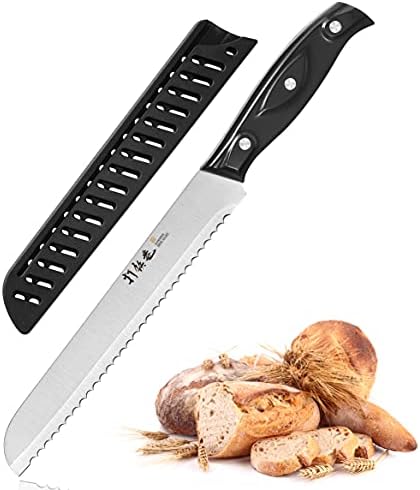 8-Inch Bread Knife, Serrated Bread Knife, Bread Cutter & Bread Slicers For Homemade Bread, Cake and Bagels, Ultra-Sharp German Stainless Steel-ABS Handle