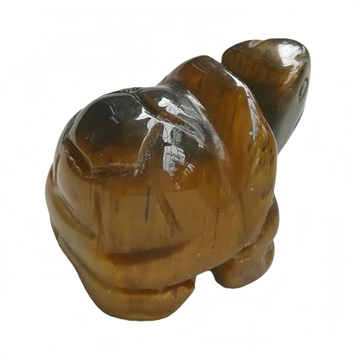Afucats Natural Tiger's Eye Turtle Crystals and Healing Indoor Decorative Stones,1.5" Hand Carved Animal Collectible Feng Shui Decor