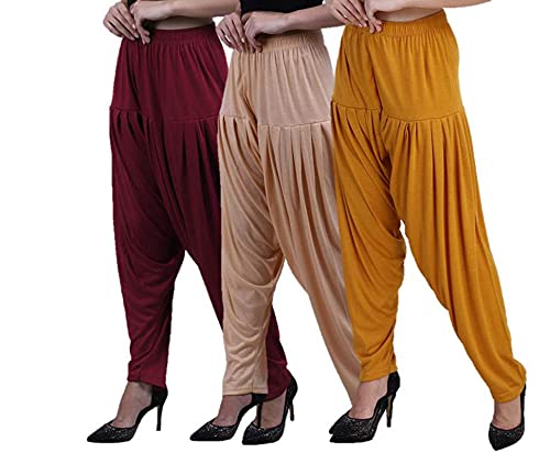 casuals Viscose Patiala Pants with Elastic Waistband for All-Day Comfort Pack of 3-picture-35