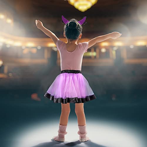 Jasmine Tutu For Toddlers, Purple Tulle Skirt & Bat Ears Headband, Bat Tutu Skirt Set For Girls, Halloween Costumes, 2-5Y #TOP1