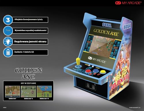MyArcade DGUNL-7161 Golden Axe Micro Player Pro przenośny retro zręcznościowy