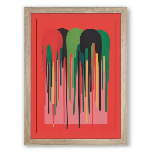 Image of Painter's Palette Modern Framed Wall Art Print A4 (29.7×21cm) Oak, Wall Decor for Living Room, Bedroom, Office & Home, Ready to Hang, Art Gift