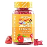 Kids Vitamin D Gummies - 3 Month Supply - 400 IU Vitamin D3 - Alternative to Vitamin D3 Tablets & Spray - Gluten-Free Kids Vitamins for Bones & Teeth - Novomins