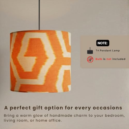 Image of ExclusiveLane 'Amber Sunset' Pendant Hanging Lights for Living Room (22.8 Cm, Cotton Wrapped Over Polyvinyl, Set of 1) | Pendant Lights for Ceiling Lights for Living Room Hanging Lamps for Bedroom