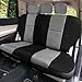 FH Group Full Set Faux Leather Car Seat Covers - Universal Fit, Low Back Front Seat Covers, Airbag Compatible, Split Bench Rear Seat Cover for SUV, Sedan, Gray