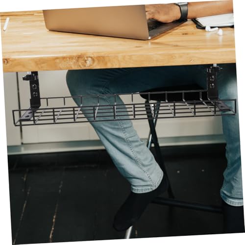 Organizador de cables para escritorio SECFOU con instalación sin taladro, gran capacidad para gestión de cables, soporte para almacenamiento de cables negro de 500 mm miniatura 6