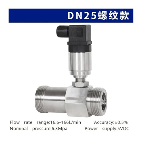 Medidor de flujo líquido DN25 sensor acero inoxidable caudalímetro rosca 3