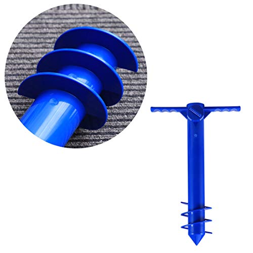 Suporte de suporte de âncora de areia para guarda-sol de praia LIOOBO com parafuso de 3 camadas, tam