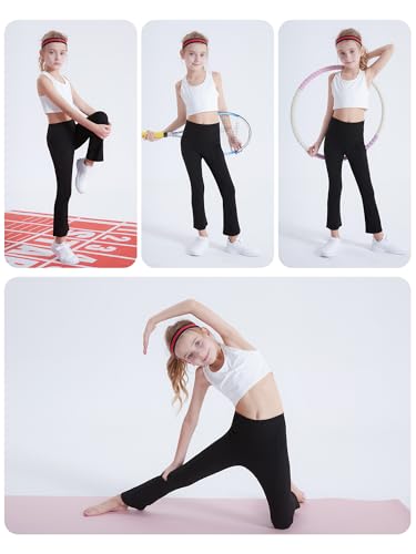 DIPUG Girls Flare Leggings Yoga Pants with Side Pockets Extra Stretch Ideal for Dance Jazz Sports and Everyday Wear3