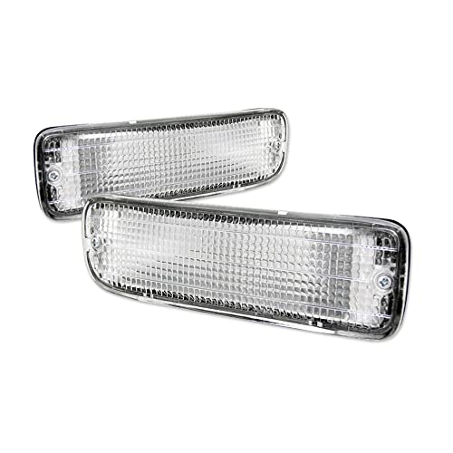 Chrome Clear Housing Front Bumper Turn Signal Lights Parking Lamps ks Compatible With 95-97 Toyota Tacoma 4WD / 95-00 Tacoma 2WD
