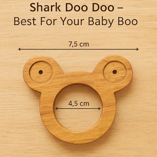 Image of Shark Doo Doo Neem Wood Baby Teether (Mickey Mouse) | Organic & Handcrafted | Chemical-Free, Antibacterial Teething Toy for Babies