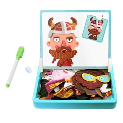 Generisch Puzzle magnético de viaje con doble cara cara juego de vestir para la promoción temprana creativa de aprendizaje para niños (C, talla única)
