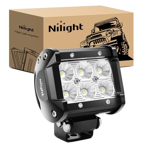 Nilight Led Pods 18W 1260LM Flood Off Road Driving Fog