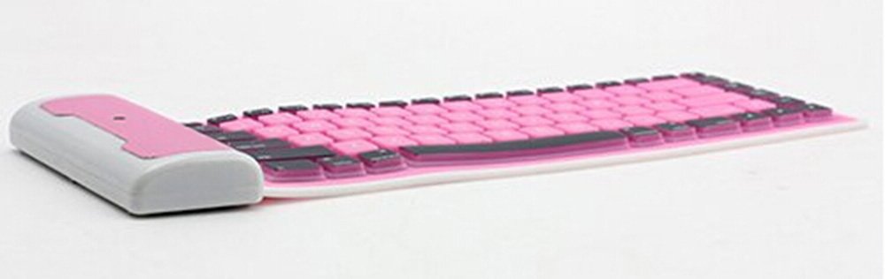 87 toetsen opvouwbaar draadloos Bluetooth-toetsenbord, draagbaar ultradun siliconen draadloos toetsenbord voor laptop pc-telefoon, waterdicht, stralingsbestendig, stofdicht(Blauw