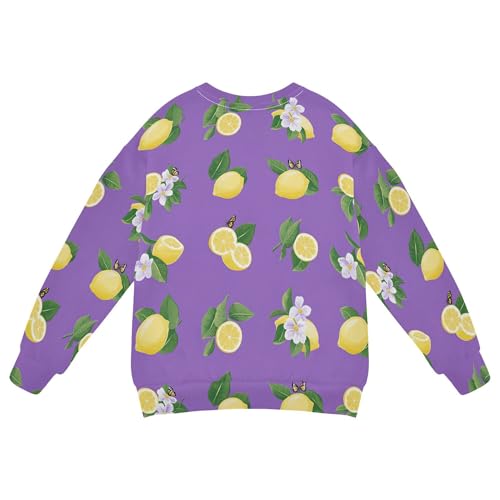 JUNZAN Beauty Lemon Fruit Purple Little Kids Sweatshirts Hoodies Long Sleeve Kids Hoodies Boys Athletic 4T2