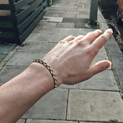 JENDEAR SHINE Braided Rope Bracelet for Men, Plaid Pattern Hand Braided Adjustable Nylon Bracelet, Birthday Friendship Gift for Men.4