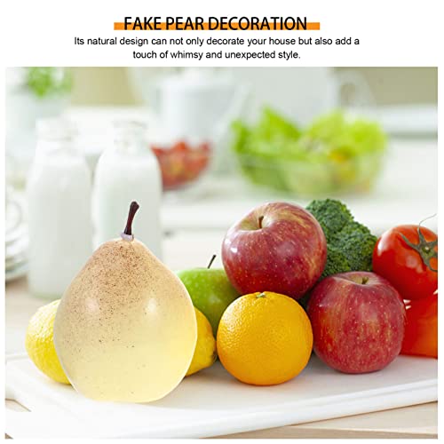 Nolitoy 6Pcs Artificial Pears, Lifelike Faux Pear Fake Fruits For Home Kitchen Table Party Decor Photography Prop #TOP2
