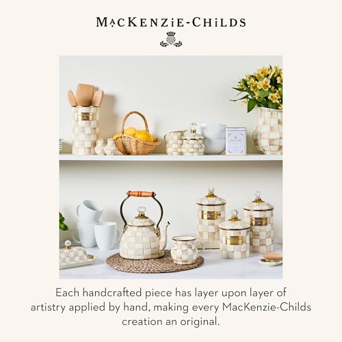 Image of MACKENZIE-CHILDS Enamel Utensil Holder, Brown-and-White Mocha Check