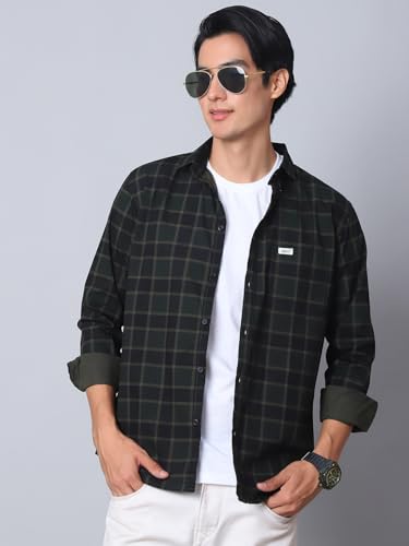 Image of Majestic Man Comfort Cotton Slim Fit Checked Casual Shirt for Men