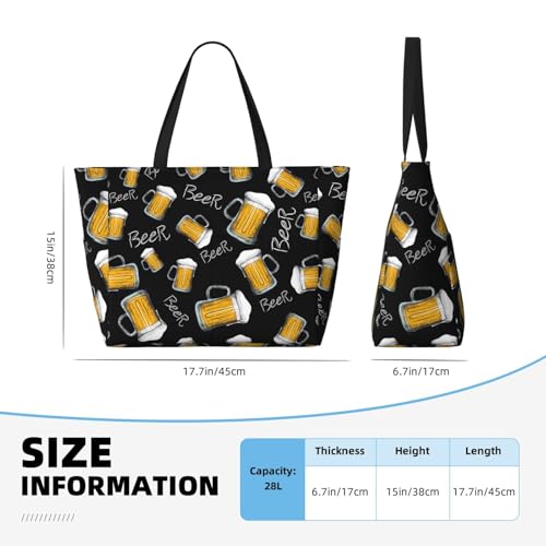 Beer Mug Large Beach Tote Bag for Women Extra Large Capacity Waterproof Sandproof Pool Bag Suitable for Swimming Pool Gym Travel4