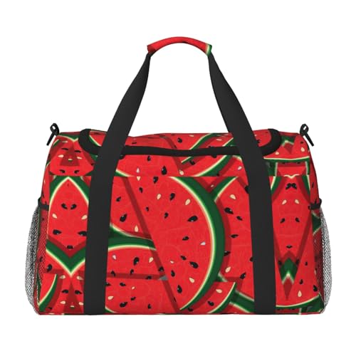 Sac de nuit imprimé pastèque rouge en noir format week-end et sport taille unique