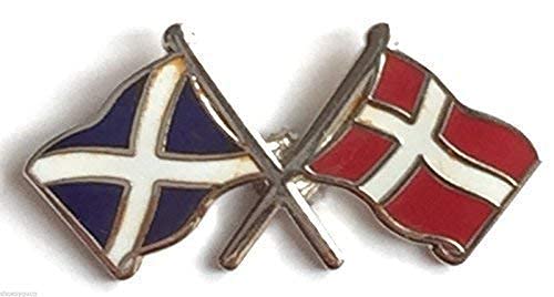 Scotland & Denmark Flags Friendship Courtesy Enamel Lapel Pin Badge T294