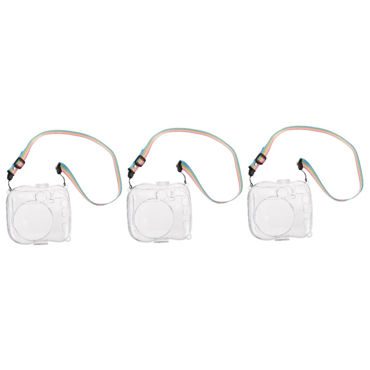 Mikikit 3pezzi Custodia Trasparente Per Fotocamera Istantanea Mini Con Tracolla Protettiva e Resistente Accessorio Per La Conservazione e Trasporto Della Macchina Fotografica Istantanea