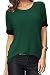 Sarin Mathews Women's Casual Round Neck Loose Fit Short Sleeve T-Shirt Blouse Tops Green XL