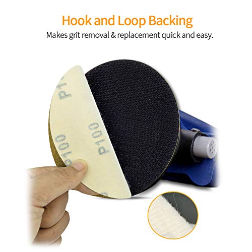 SPEEDWOX 100 Pcs 6 Inches Sanding Discs 100 Grit Dustless Hook and Loop Sandpaper for Random Orbital Sander Yellow Finishing Discs for Automotive Woodworking - Image 4