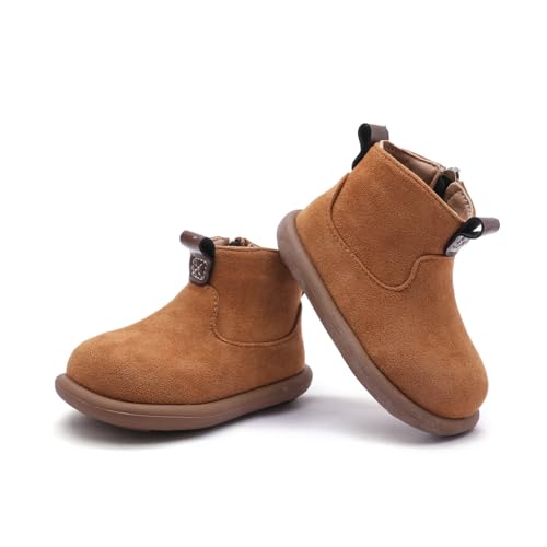 LIZISHU Baby Shoes Suede Zip-Up With Wide Toe Non-Slip Sole Winter Booties for 1-3 Years Olds Toddler Girls Boys Ankle Boots2