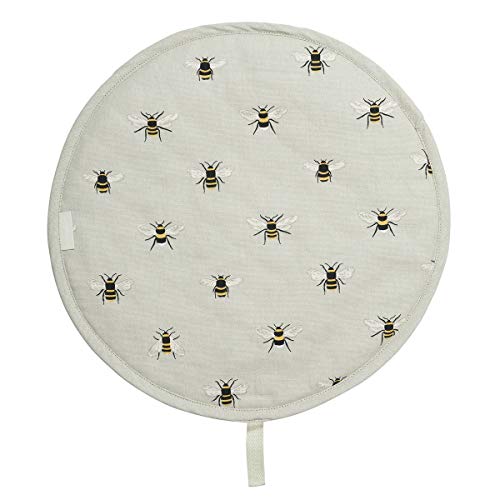 Sophie Allport - Bees Circular Single Fabric Hob Cover, 100% Cotton, 38cm Diameter