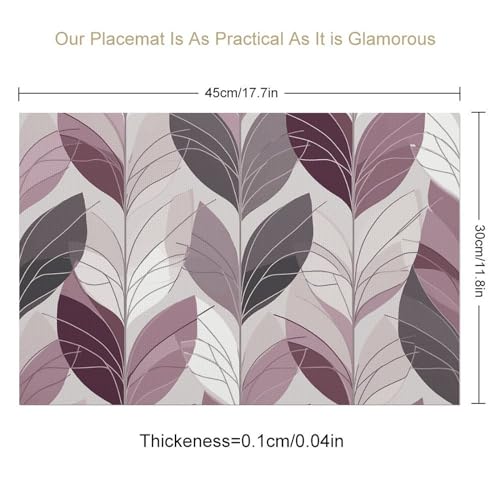 Sets de table en PVC lavables de qualité supérieure motif violet et blanc géométrique chic