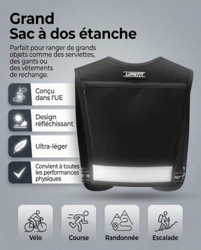 Gilet running anti-ballotement avec pochette imperméable Lumefit - 3