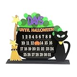 Halloween Advent Countdown Calendar, Halloween Wooden Countdown Advent Calendar 2024 Moving Pumpkin Block Halloween Advent Calendar for Home Classroom School Office Decor