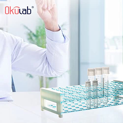 Okulab Detachable Plastic Tube Rack Set, 2PCS, Suitable for Tubes of Dia.≤17mm, 50 Holes Test Tube Holder, for Classroom, Lab,TTRP50A2 - Thumbnail 6