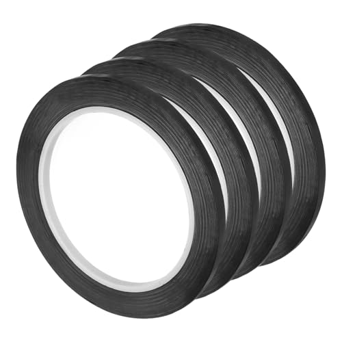 Image of uxcell 4 Rolls Black 0.13 Inch x 72 Yards Polyester Film Electrical Tape PET Tape High Temperature Heat Resistant Tape for Transformer Motor Wire 5S Positioning Logo,3.2mm x 66m