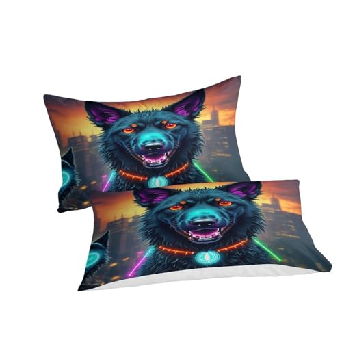 Funda nórdica de perro 3D King con cremallera y 3 piezas de microfibra 3